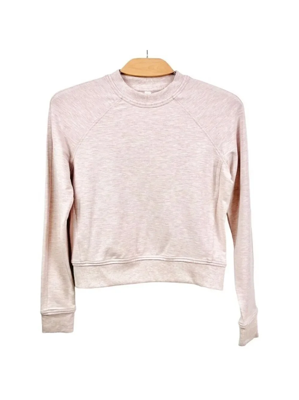 * Lululemon Close Comfort Crewneck in Heathered Pink Bliss Size 4 Like New